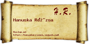 Hanuska Rózsa névjegykártya